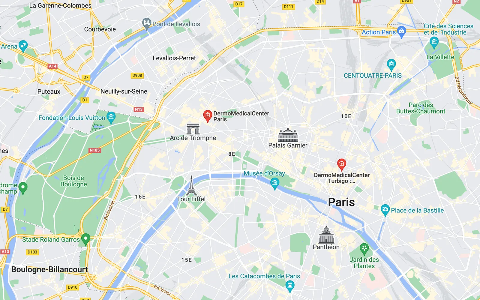 google maps localisations DMC Paris